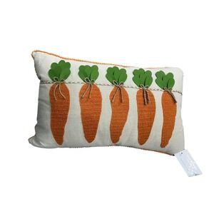 Isaac Mizrahi Decor Pillow Spring Carrots Garden Home Cozy Rectangle‎ New Nwt
